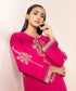 Women's Pret Cambric Pink Embroidered A-Line Shirt
